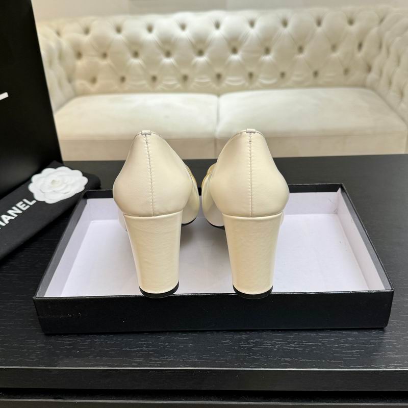 Chanel Ivory Pumps with Gold-Tone Cap-Toes