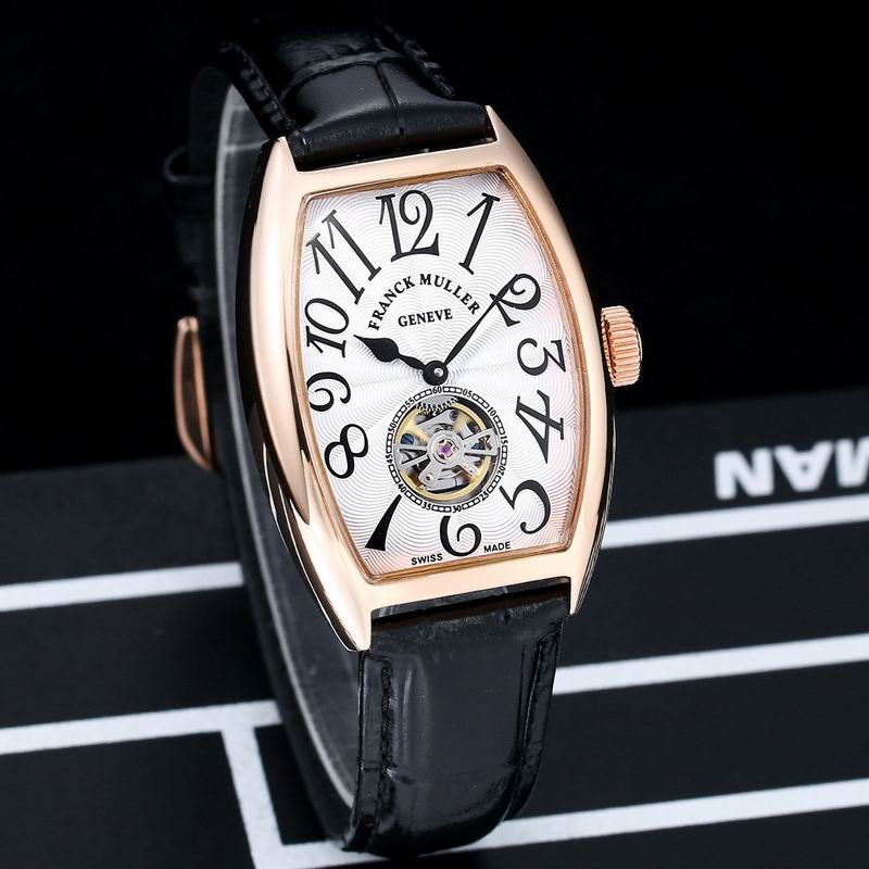 Franck Muller Cintree Curvex Tourbillon – Rose Gold with Black Leather Strap