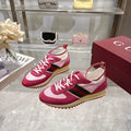 Gucci Pink and Red Stripe Low-Top Sneakers